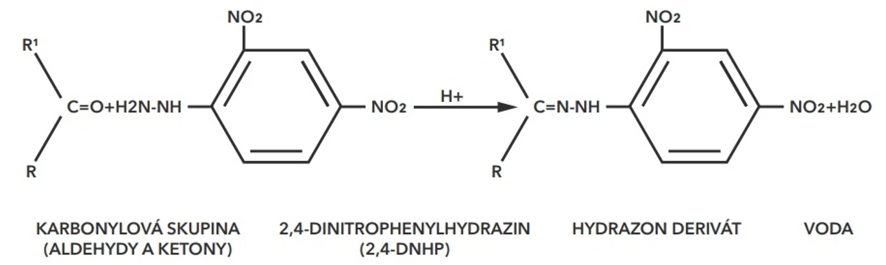 ALS Czech Republic: Obrázek 2. Průběh derivatizace s činidlem 2,4-DNPH