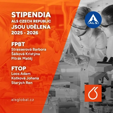 Udělení stipendií ALS Czech Republic 2026 na VŠCHT