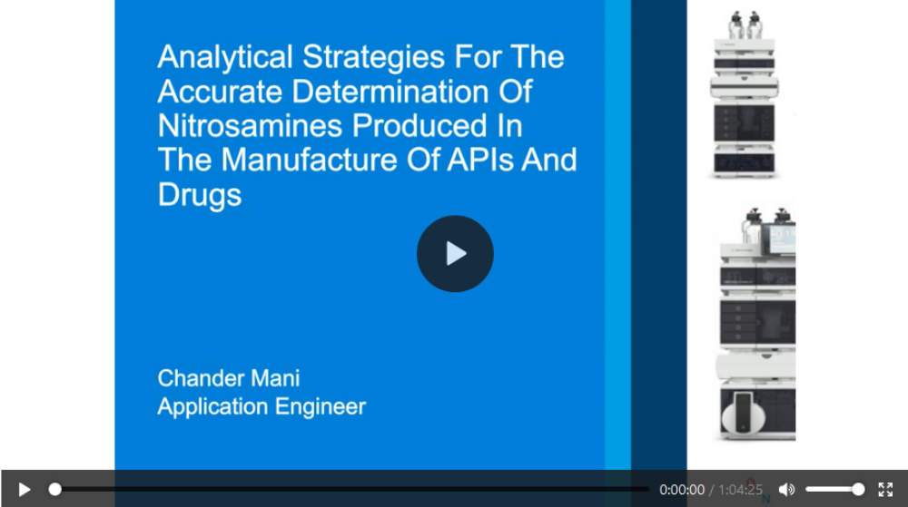 Agilent Technologies: LC/MS methods for the accurate determination of nitrosamines produced in the manufacture of APIs and drugs 