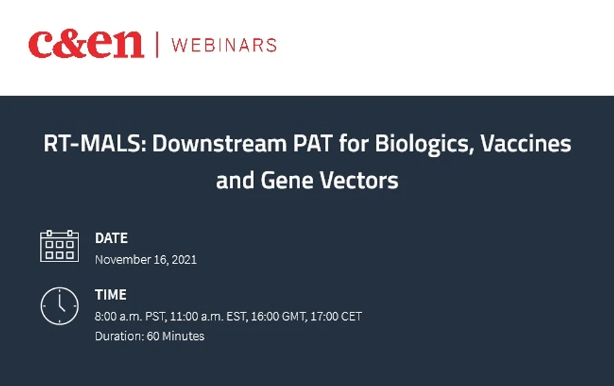 C&EN: RT-MALS: Downstream PAT for Biologics, Vaccines and Gene Vectors