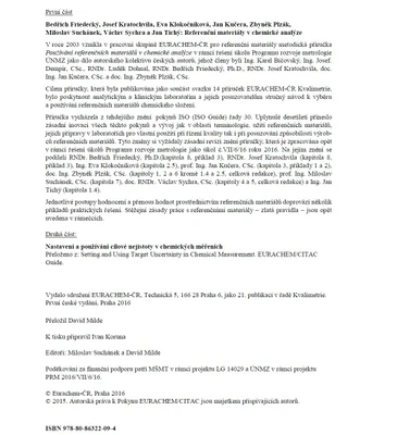 Kvalimetrie 21 - Referenční materiály v chemické analýze / Nastavení a používání cílové nejistoty měření