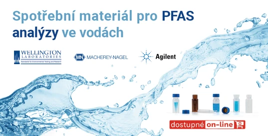 PFAS analýzy v životním prostředí - Přehled metodik, spotřebního materiálu a webinářů od společností Agilent, Wellington Laboratories, Macherey-Nagel