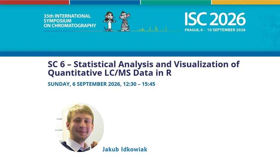 <p>International Symposium on Chromatography: ISC 2026 – Krátký kurz 6: Statistická analýza a vizualizace kvantitativních LC/MS dat v softwaru R</p>