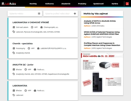LabRulez Kariéra - přehled pracovních nabídek v oblasti analytické chemie