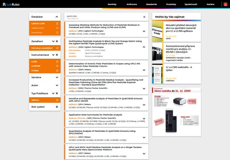 Téměř 3 500 LC a LCMS dokumentů v knihovně LabRulezLCMS