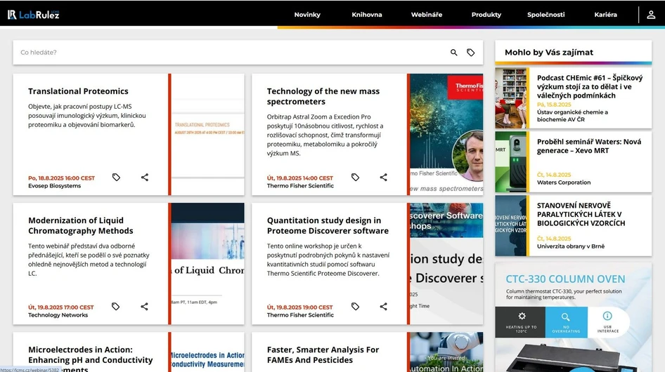 <p>LabRulez: Webináře LabRulezLCMS týden 34/2025</p>