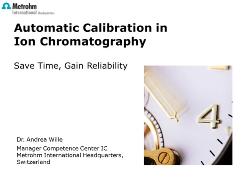 Metrohm: Automatic calibration in ion chromatography