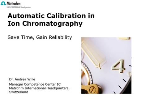 Automatic calibration in ion chromatography