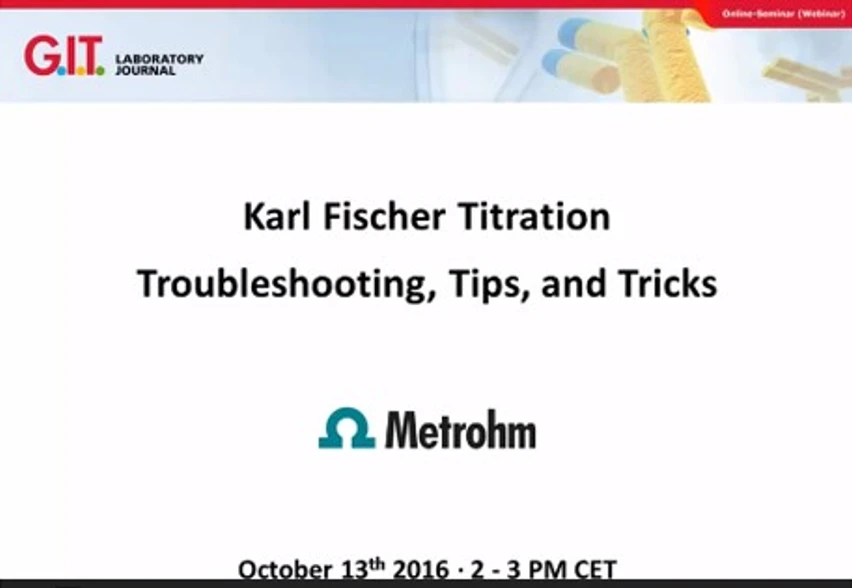 Metrohm: Karl Fischer titration: Troubleshooting