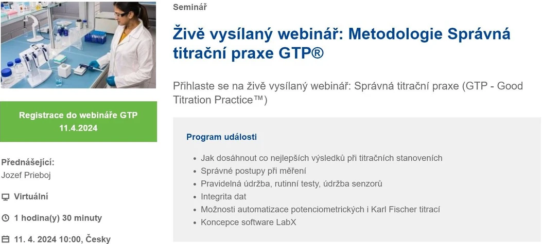 Mettler-Toledo: Metodologie Správná titrační praxe GTP®