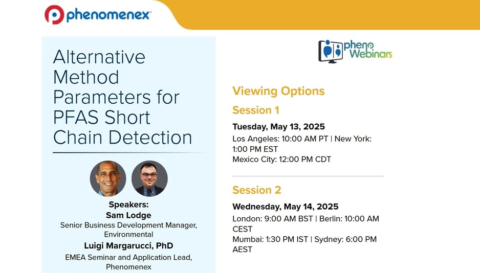 Phenomenex: Alternative Method Parameters for PFAS Short Chain Detection