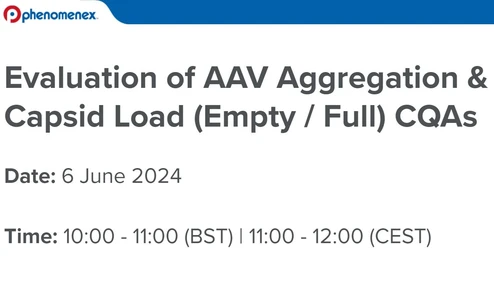 Evaluation of AAV Aggregation & Capsid Load (Empty / Full) CQAs