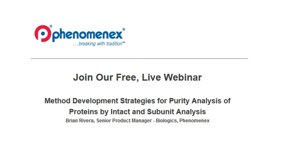 Phenomenex: Method Development Strategies for Purity Analysis of Proteins by Intact and Subunit Analysis