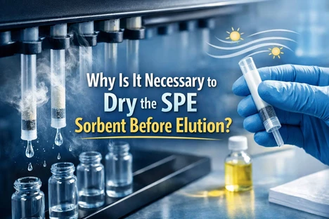 Proč je nutné vysušit SPE sorbent před elucí?