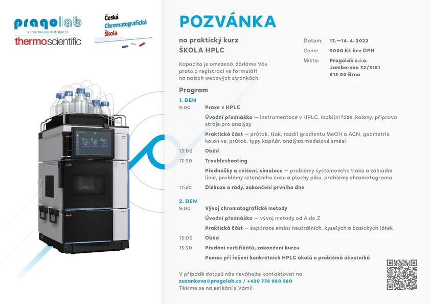 Praktický kurz ŠKOLA HPLC