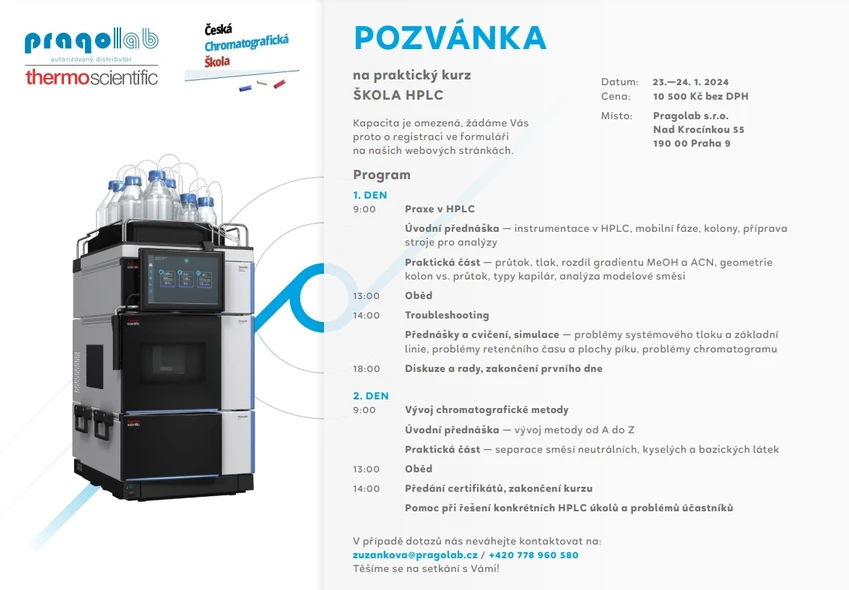 Praktický kurz ŠKOLA HPLC