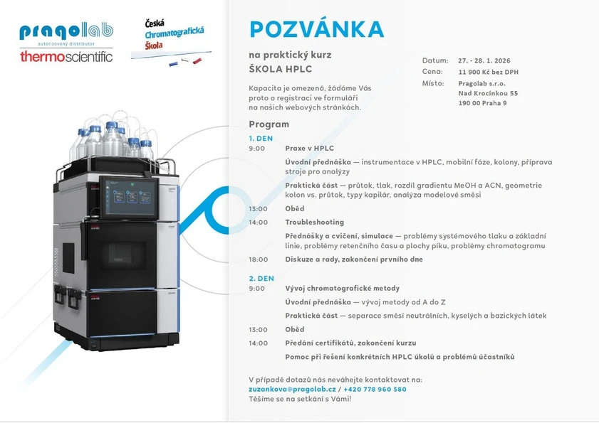 Praktický kurz ŠKOLA HPLC