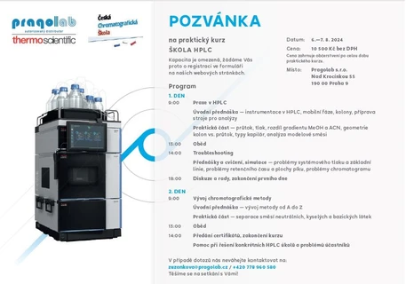 Pragolab Praktický kurz ŠKOLA HPLC
