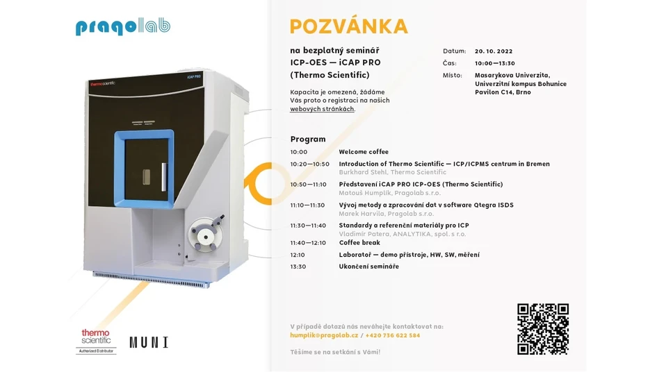Seminář ICP-OES - iCAP PRO (Thermo Scientific)
