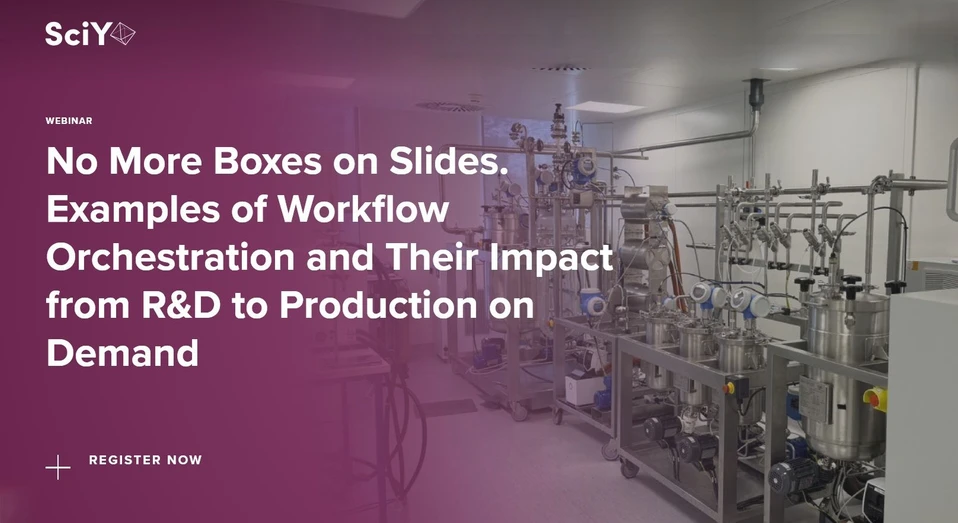 SciY: No More Boxes on Slides. Examples of Workflow Orchestration and Their Impact from R&D to Production on Demand