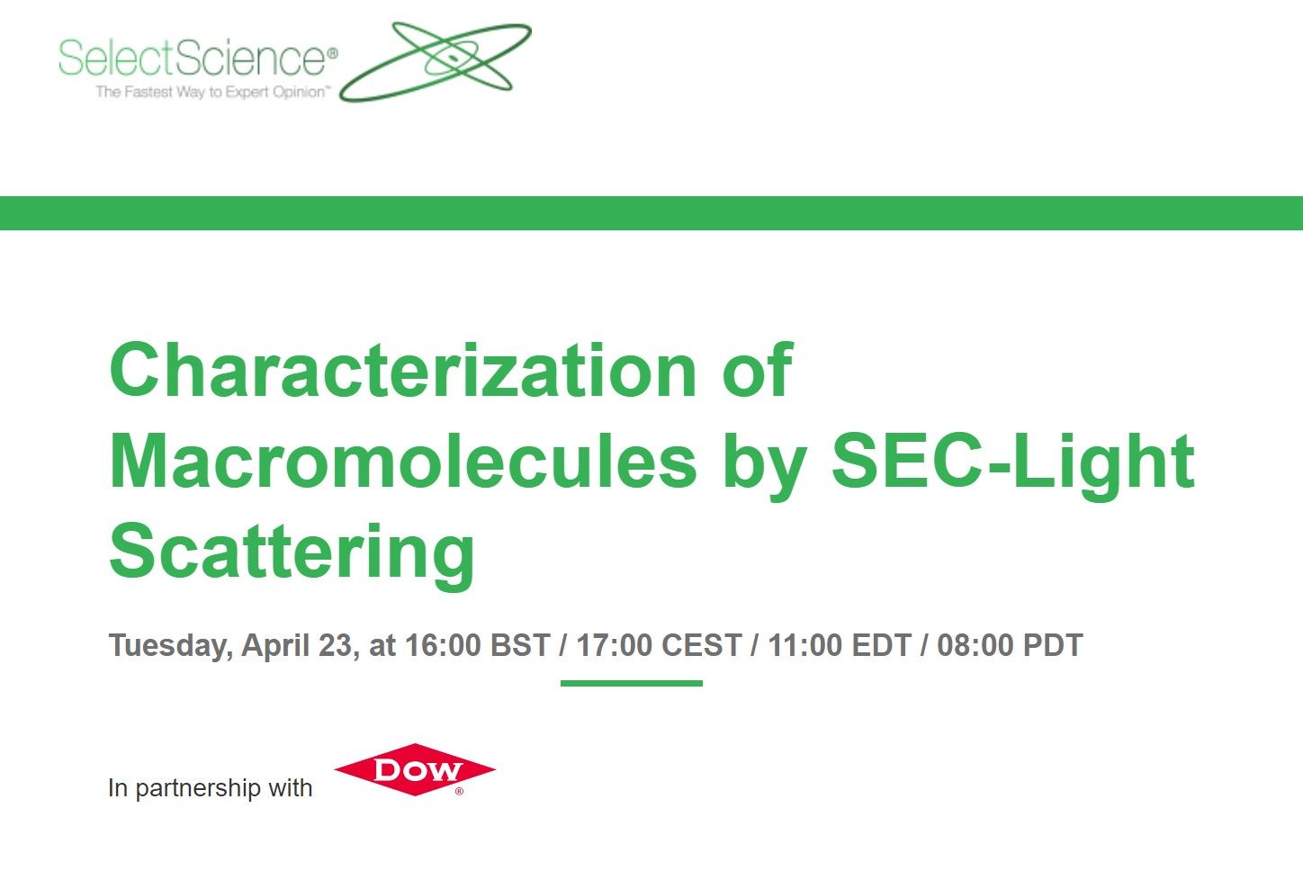 SelectScience: Characterization of Macromolecules by SEC-Light Scattering