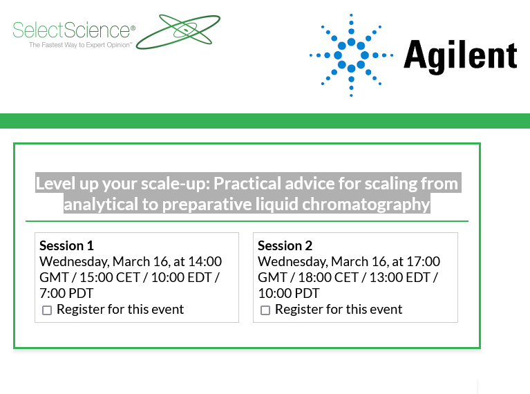 SelectScience: Level up your scale-up: Practical advice for scaling from analytical to preparative liquid chromatography