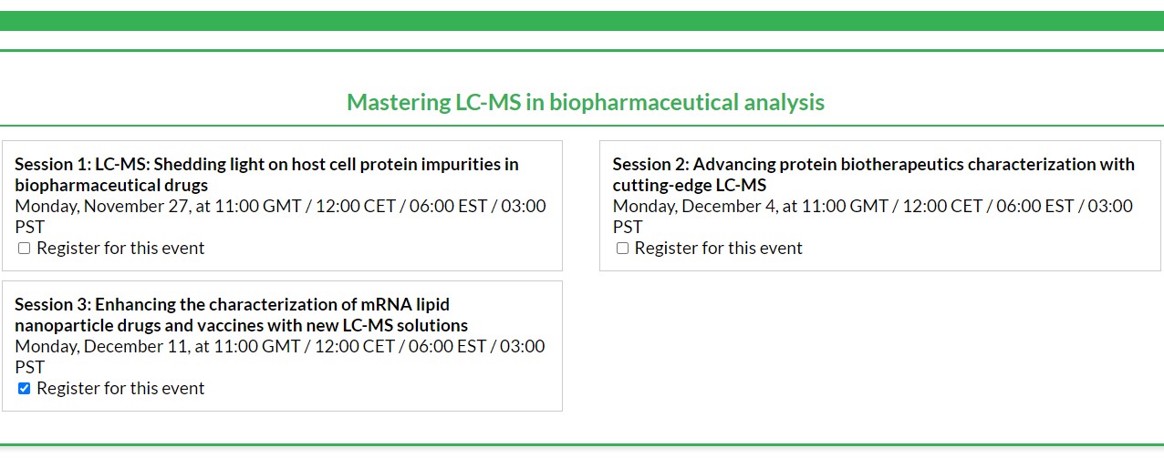 SelectScience: Mastering LC-MS in biopharmaceutical analysis - Session 3: Enhancing the characterization of mRNA lipid nanoparticle drugs and vaccines with new LC-MS solutions