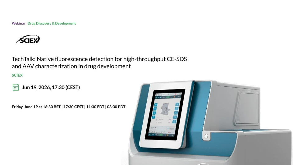 SelectScience: Native fluorescence detection for high-throughput CE-SDS and AAV characterization in drug development SCIEX