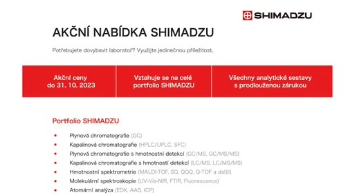 Akční nabídka Shimadzu (HPLC, LC/MS, UV-Vis a další)