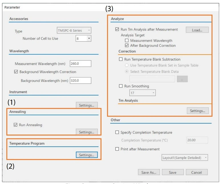 Shimadzu: Obrázek 5. Okno nastavení programu teploty