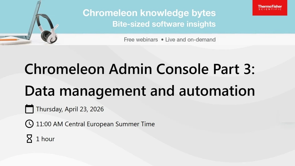 Thermo Fisher Scientific: Chromeleon Admin Console III: Data management and automation