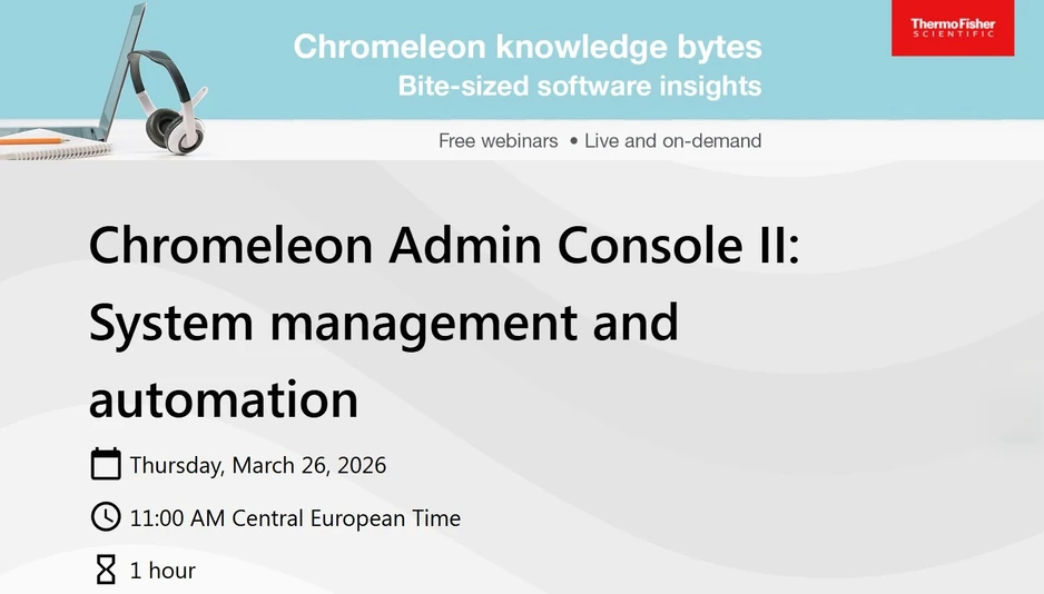 Thermo Fisher Scientific: Chromeleon Admin Console II: System management and automation