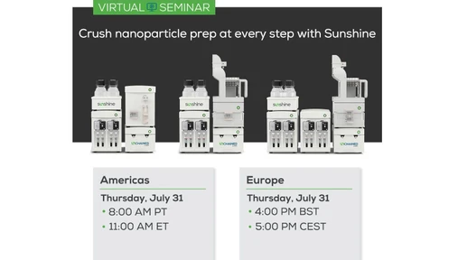 Crush nanoparticle prep at every step with Sunshine