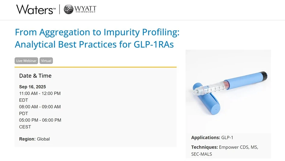 Waters Corporation: From Aggregation to Impurity Profiling: Analytical Best Practices for GLP-1RAs