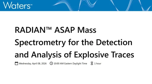 RADIAN™ ASAP Mass Spectrometry for the Detection and Analysis of Explosive Traces
