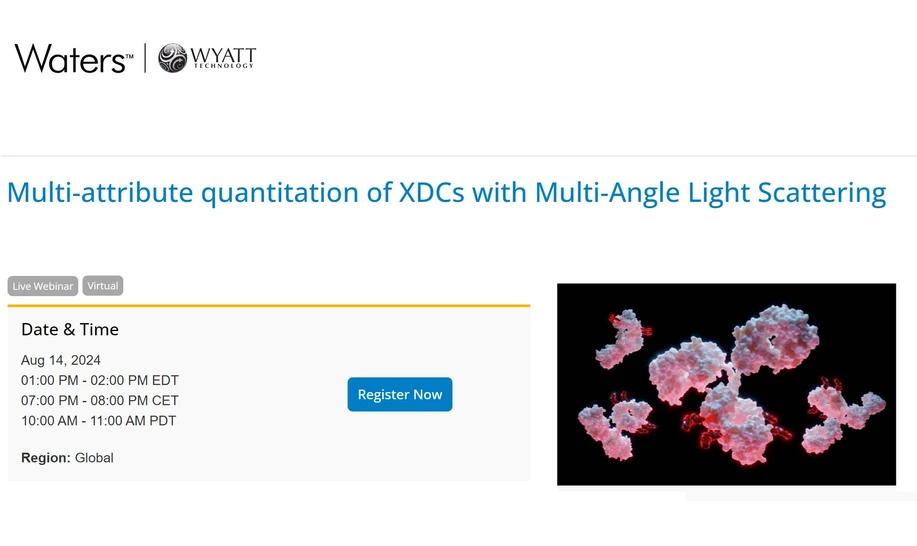 Waters Corporation: Multi-attribute quantitation of XDCs with Multi-Angle Light Scattering