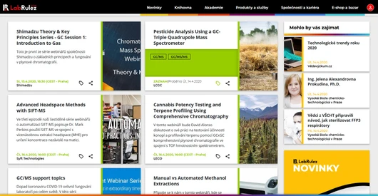 Webináře/Webinars ze světa plynové chromatografie a hmotnostní spektrometrie