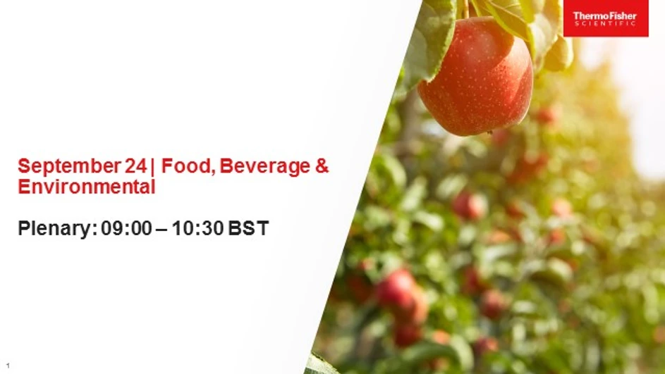Thermo Scientific: LC-MS User Meeting 2020 - Environmental & Food Safety - Plenary Session